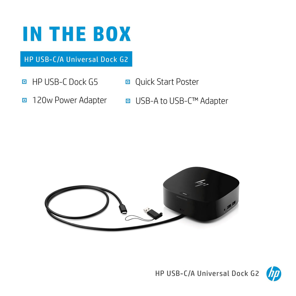 HP USB-C 120W Dock G5 | Expand Ports | Connect Up to Three Displays | Space-Saving Design | Universal compatibility