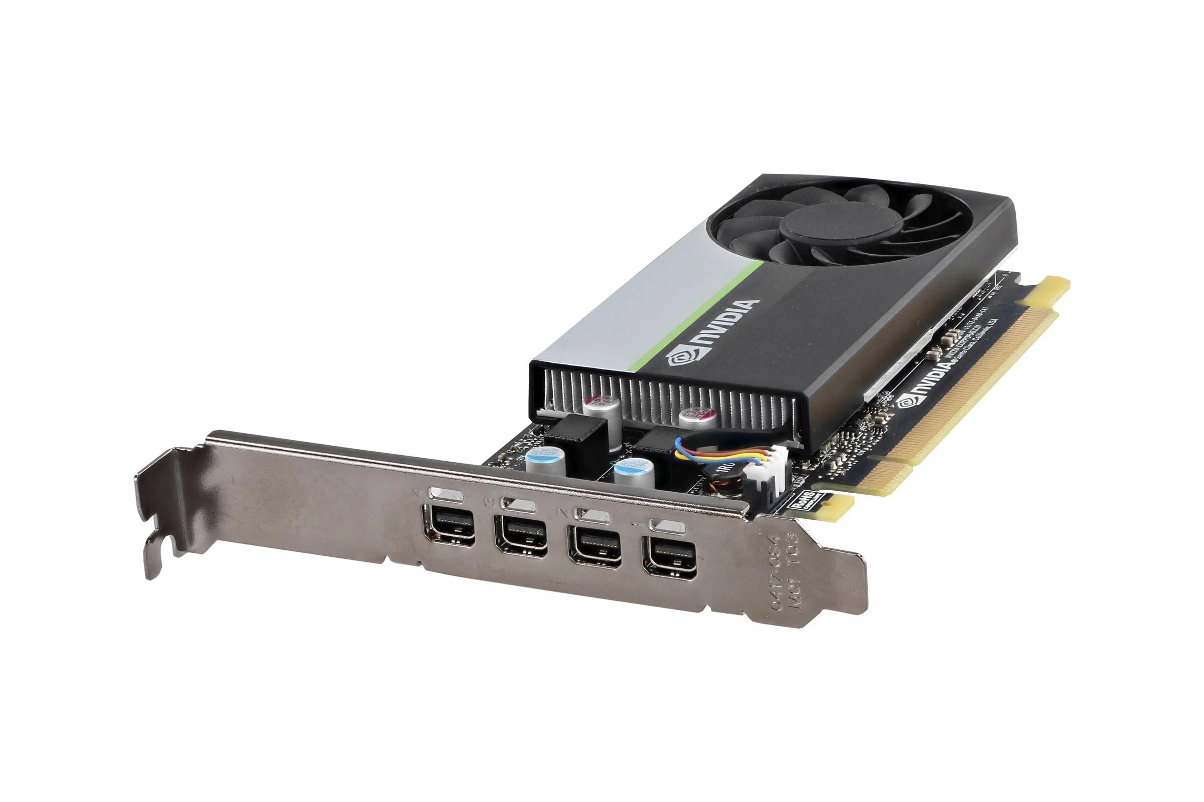 PNY Nvidia RTX A400 4GB GDDR6 Professional Graphics Card, VCNRTXA400-SB, Single Slot, Low Profile, 768 CUDA Cores, PCI Express 4.0, 4x Mini DisplayPort 1.4a, 50W - Plain Box