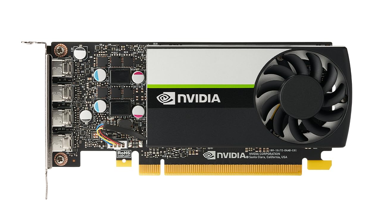 PNY Nvidia RTX A400 4GB GDDR6 Professional Graphics Card, VCNRTXA400-SB, Single Slot, Low Profile, 768 CUDA Cores, PCI Express 4.0, 4x Mini DisplayPort 1.4a, 50W - Plain Box