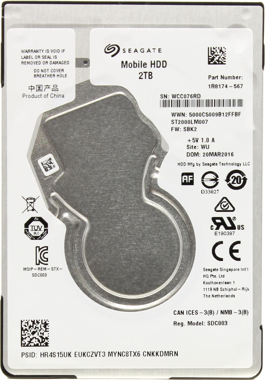 Seagate ST2000LM015 - Guardian Barracuda 2TB SATA 6GBs 2.5" 7mm Hard Drive