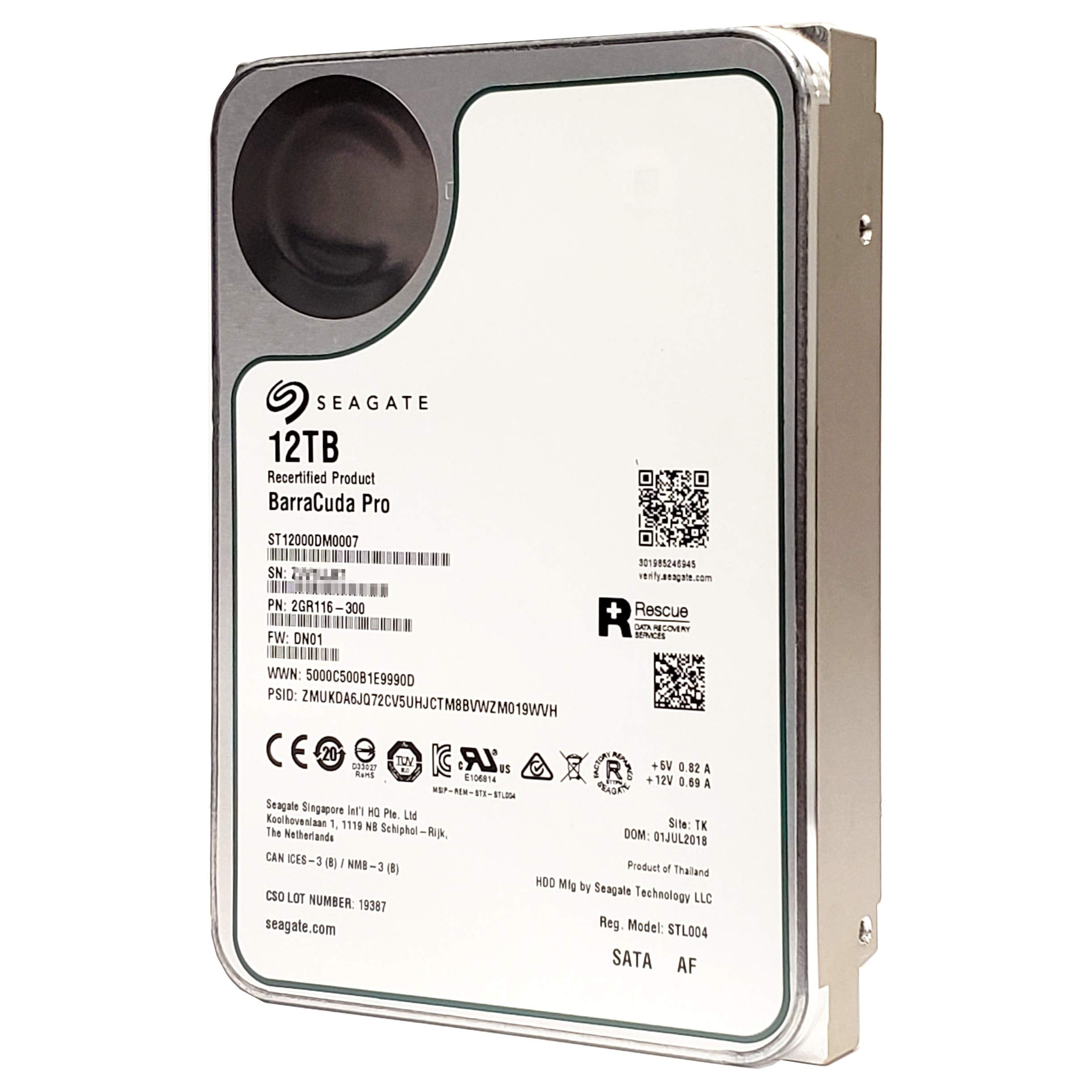 Seagate ST12000DM0007 12TB Internal Hard Drive, Grey