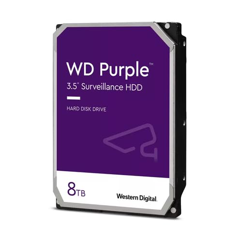 Western Digital Purple Surveillance 8TB Hard Drive, 3.5 Inches, 5400 RPM, SATA III, 6GB/s, 256 MB, Video Surveillance