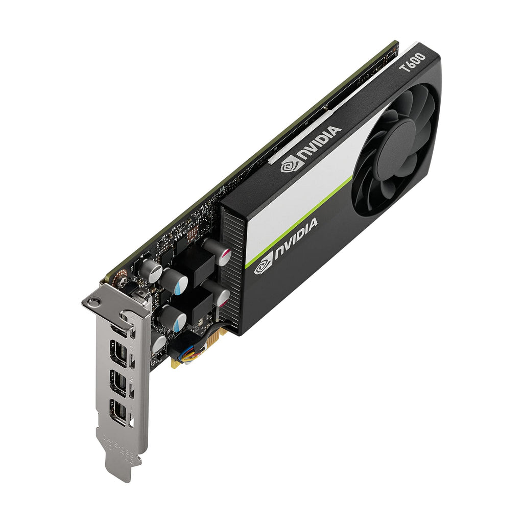 PNY NVIDIA T600 Professional Graphic Card 4GB GDDR6 PCI Express 3.0 x16, Single Slot, 4x Mini-DisplayPort, 8K Support, Ultra-quiet active fan, VCNT600-PB